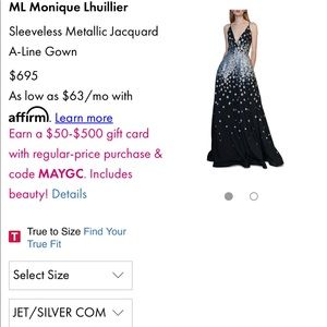 Monique Lhuillier Sleeveless Metallic A-Line Gown